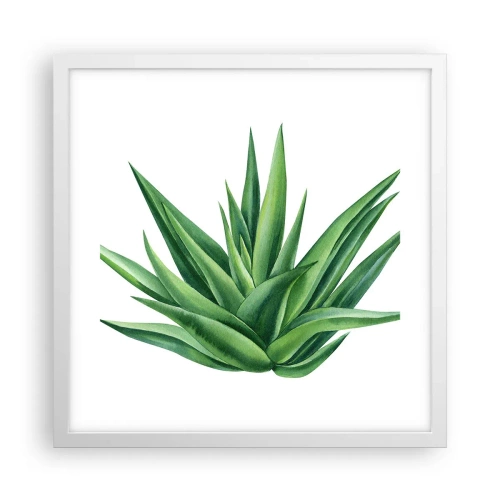Pôster em moldura branca - Verde – força – vida - 40x40 cm
