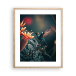 Pôster com moldura de carvalho claro - Uma vida verdadeiramente colorida - 40x50 cm