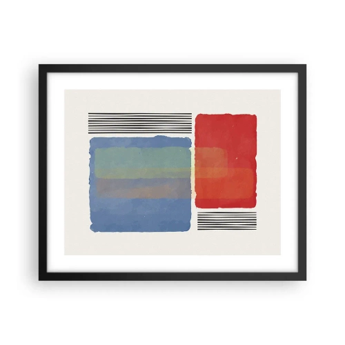 Pôster com moldura preta - A alma da geometria - 50x40 cm