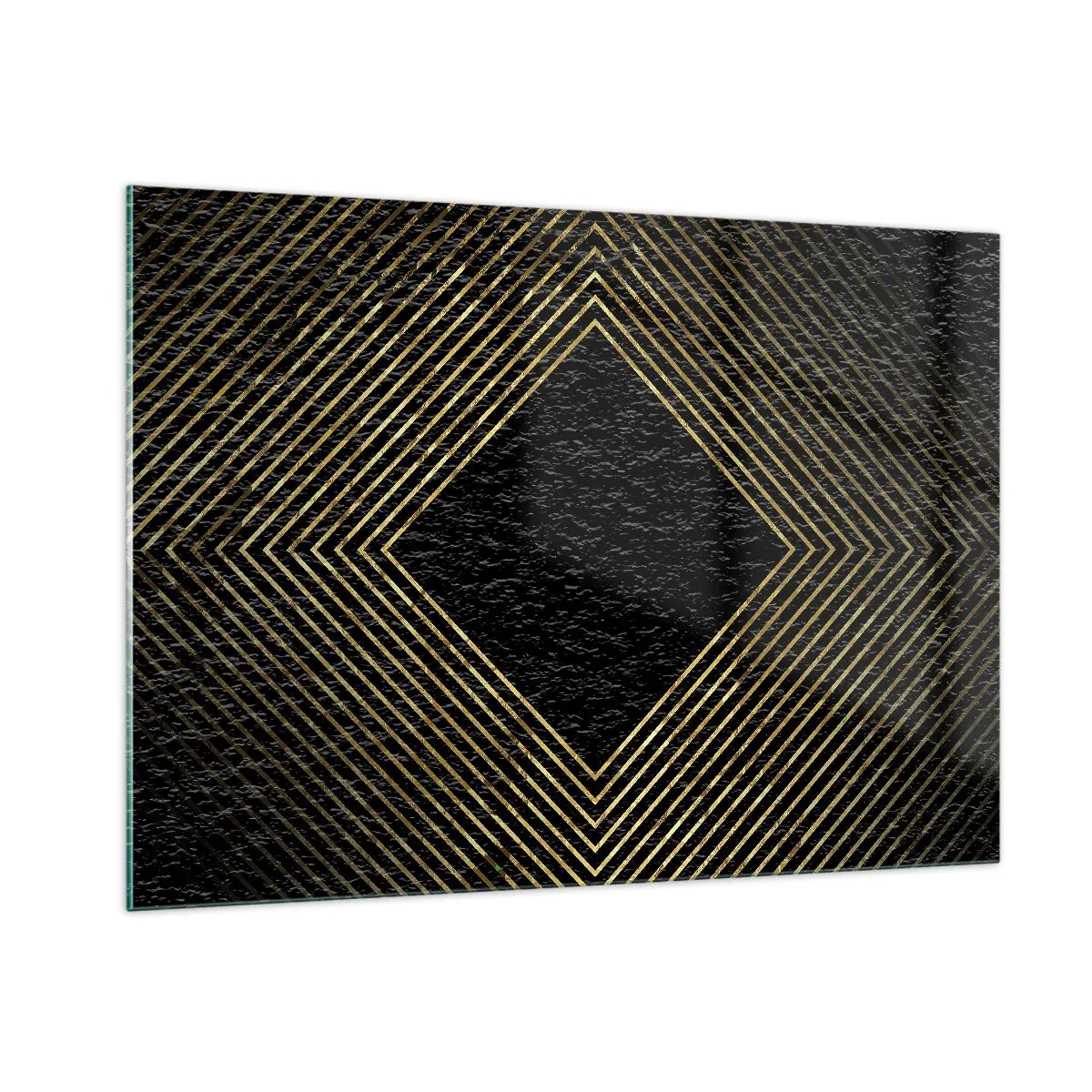Quadro em vidro - Geometria em estilo glamoroso - 100x70 cm