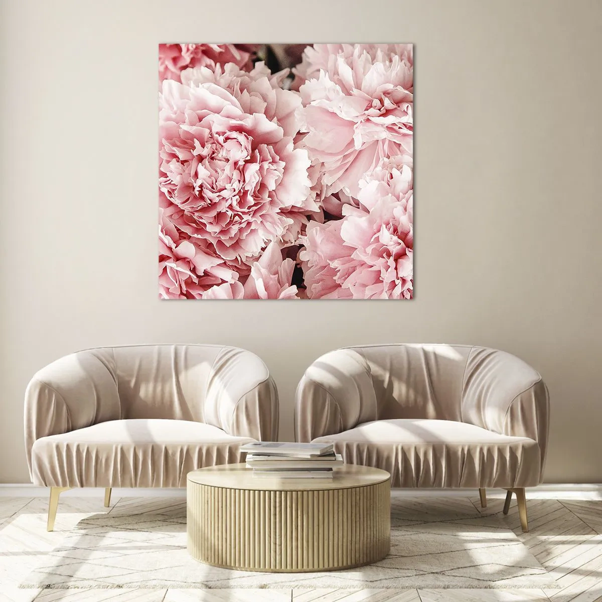 Quadro em vidro - Sonho rosa - 40x40 cm
