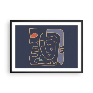 Pôster com moldura preta - Nos pensamentos - 70x50 cm