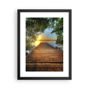 Pôster com moldura preta - Tome o seu tempo, sente-se - 30x40 cm