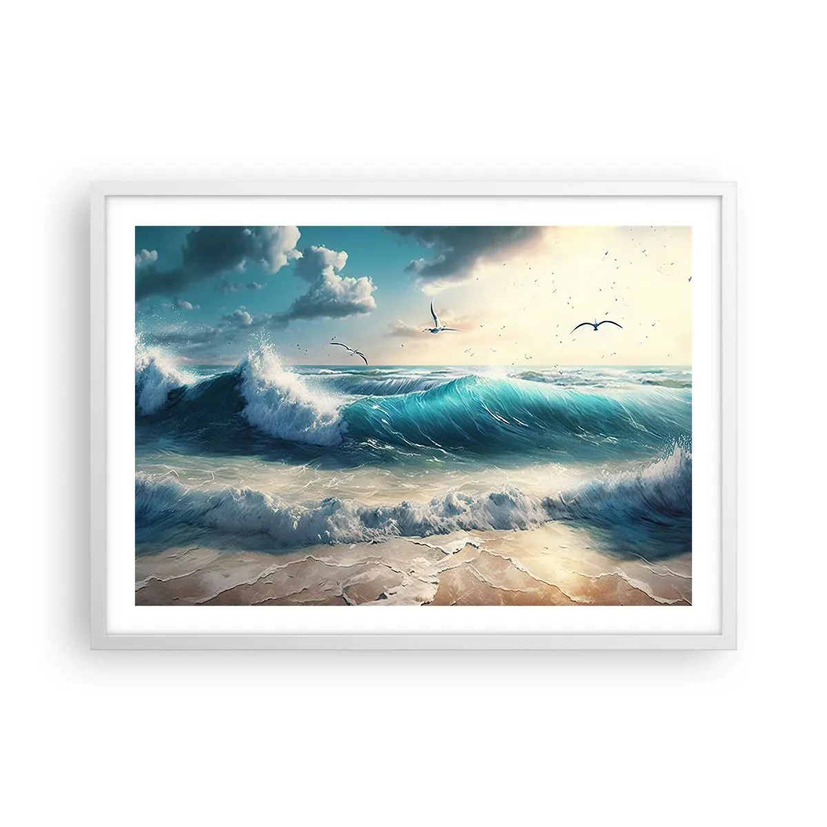 Pôster em moldura branca - Cantarola apenas para si - 70x50 cm