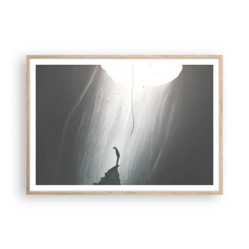 Pôster com moldura de carvalho claro - Sempre há uma saída - 100x70 cm