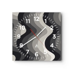 Relógio de parede - Relógio em vidro - Onda após onda - 40x40 cm