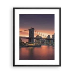 Pôster com moldura preta - Imersa no silêncio lilás - 40x50 cm