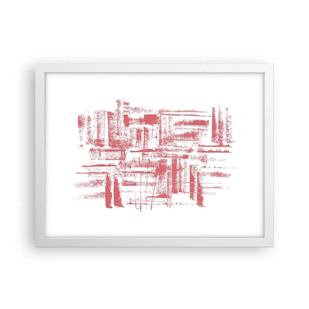Pôster em moldura branca - Cidade Vermelha - 40x30 cm