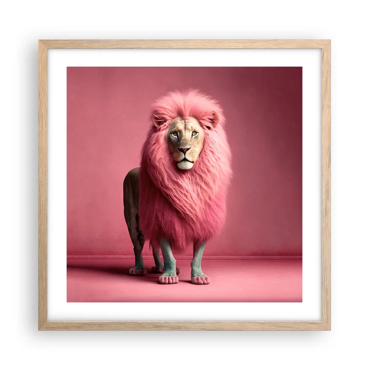 Pôster com moldura de carvalho claro - Não tens mais medo - 50x50 cm