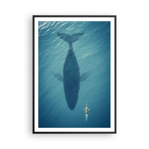 Pôster com moldura preta - Encontro no oceano - 70x100 cm