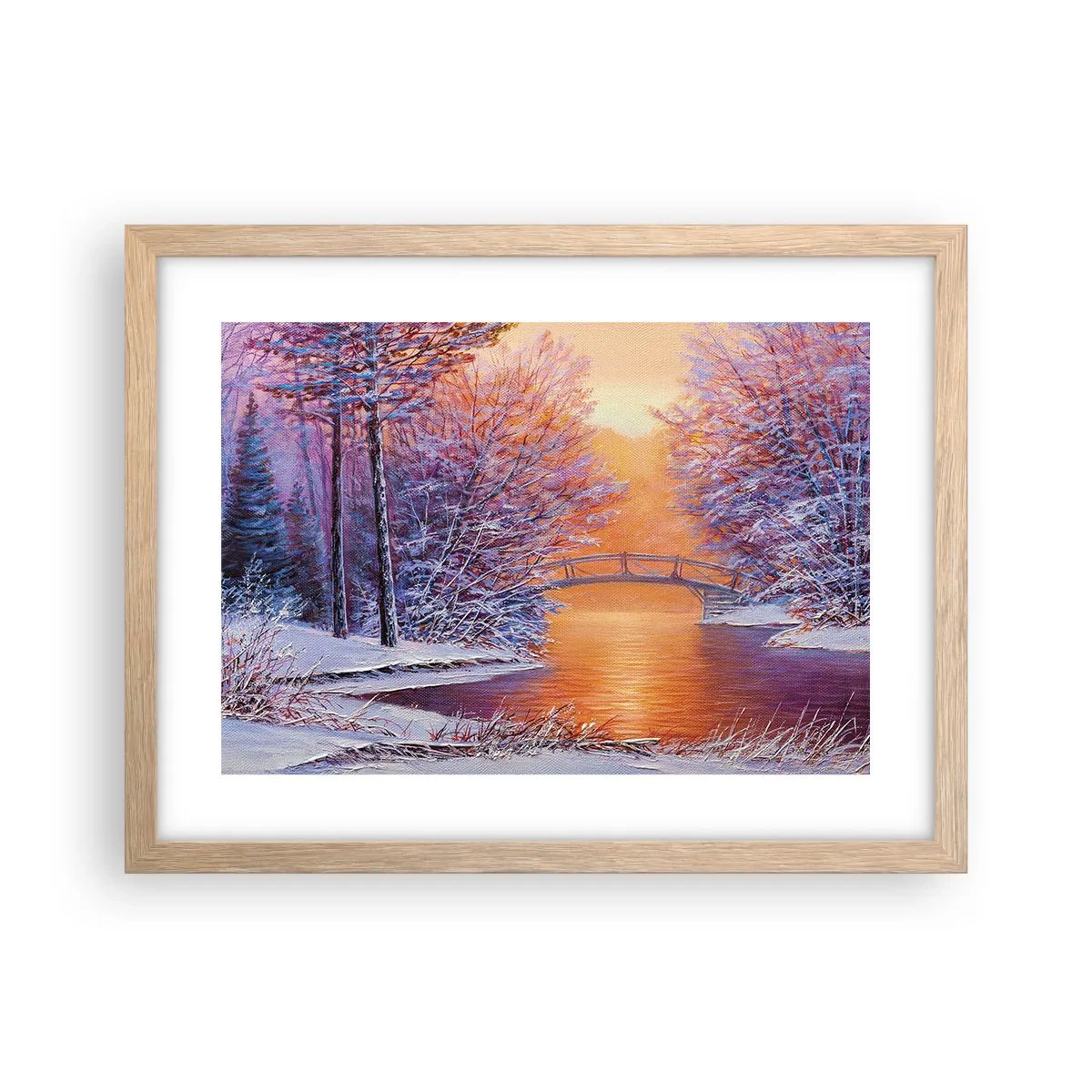 Pôster com moldura de carvalho claro - Vamos nos encontrar aqui - 40x30 cm