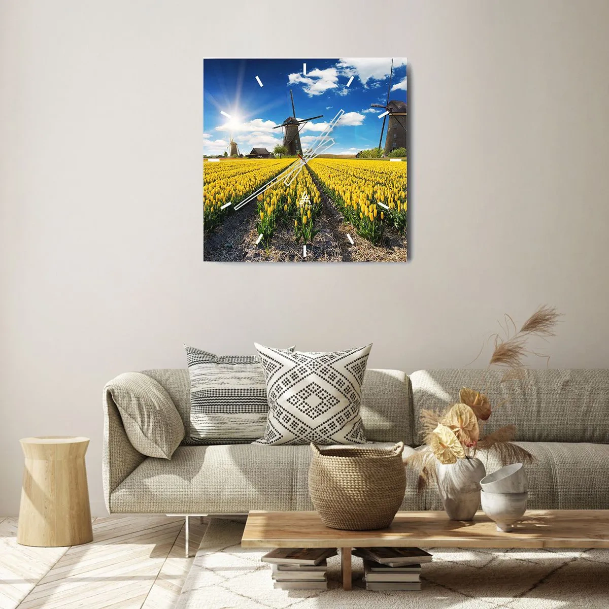 Relógio de parede - Relógio em vidro - Nada mais holandês do que isso - 30x30 cm