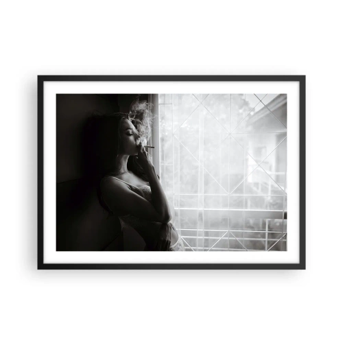 Pôster com moldura preta - Um momento sensual - 70x50 cm