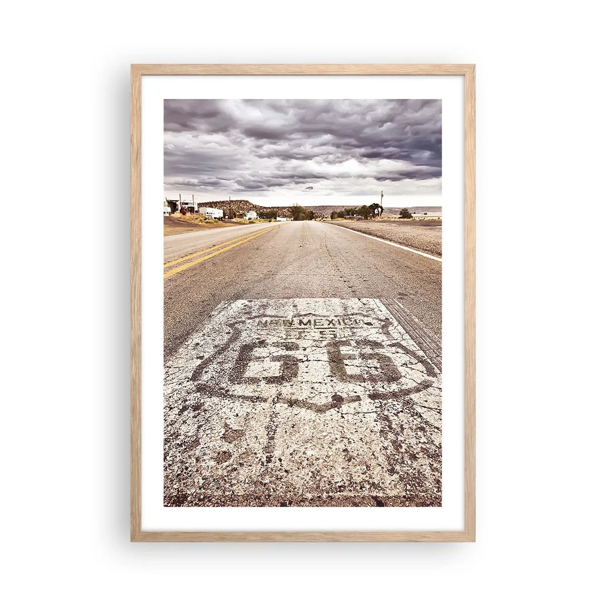 Pôster com moldura de carvalho claro - Mother Road - uma lenda americana - 50x70 cm