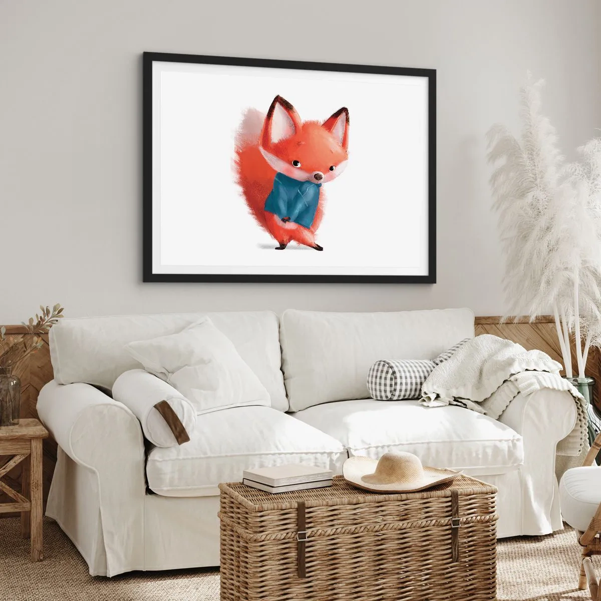 Pôster com moldura preta - Fico bonito nisto? - 70x50 cm