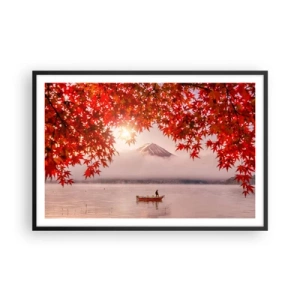 Pôster com moldura preta - No clima japonês - 91x61 cm