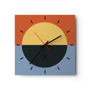 Relógio de parede - Relógio em vidro - Composição do calor e do frio - 30x30 cm