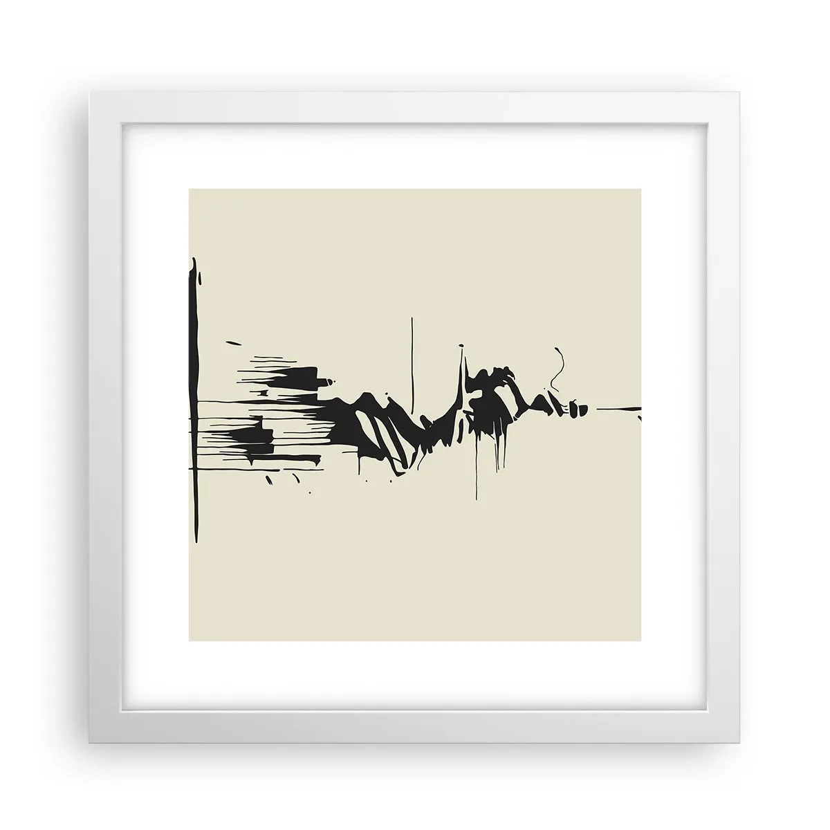 Pôster em moldura branca - Abstração apressada - 30x30 cm