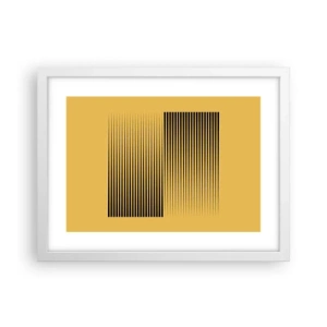 Pôster em moldura branca - Quadratura de opostos - 40x30 cm