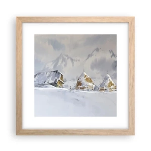 Pôster com moldura de carvalho claro - No vale nevado - 30x30 cm
