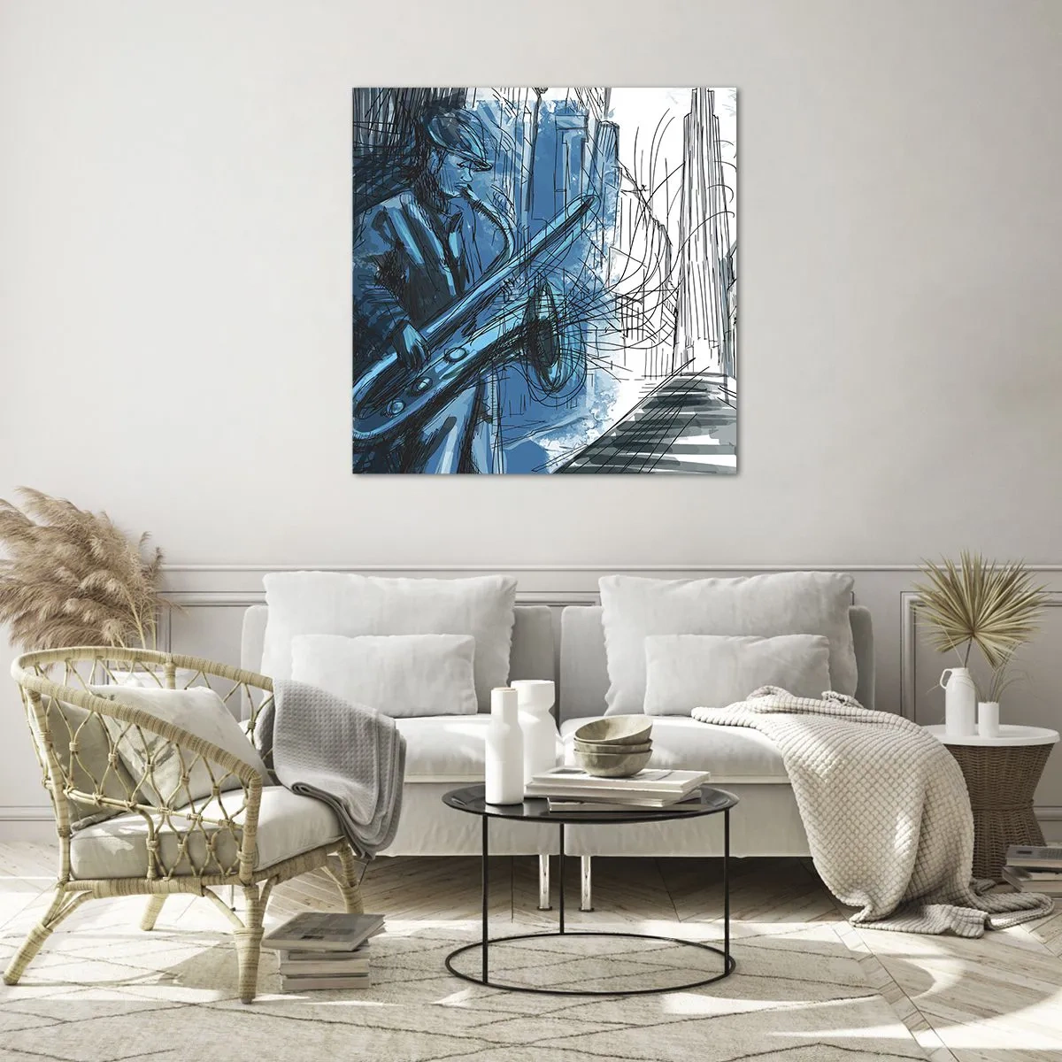 Quadro em vidro - Rapsódia Urbana - 30x30 cm
