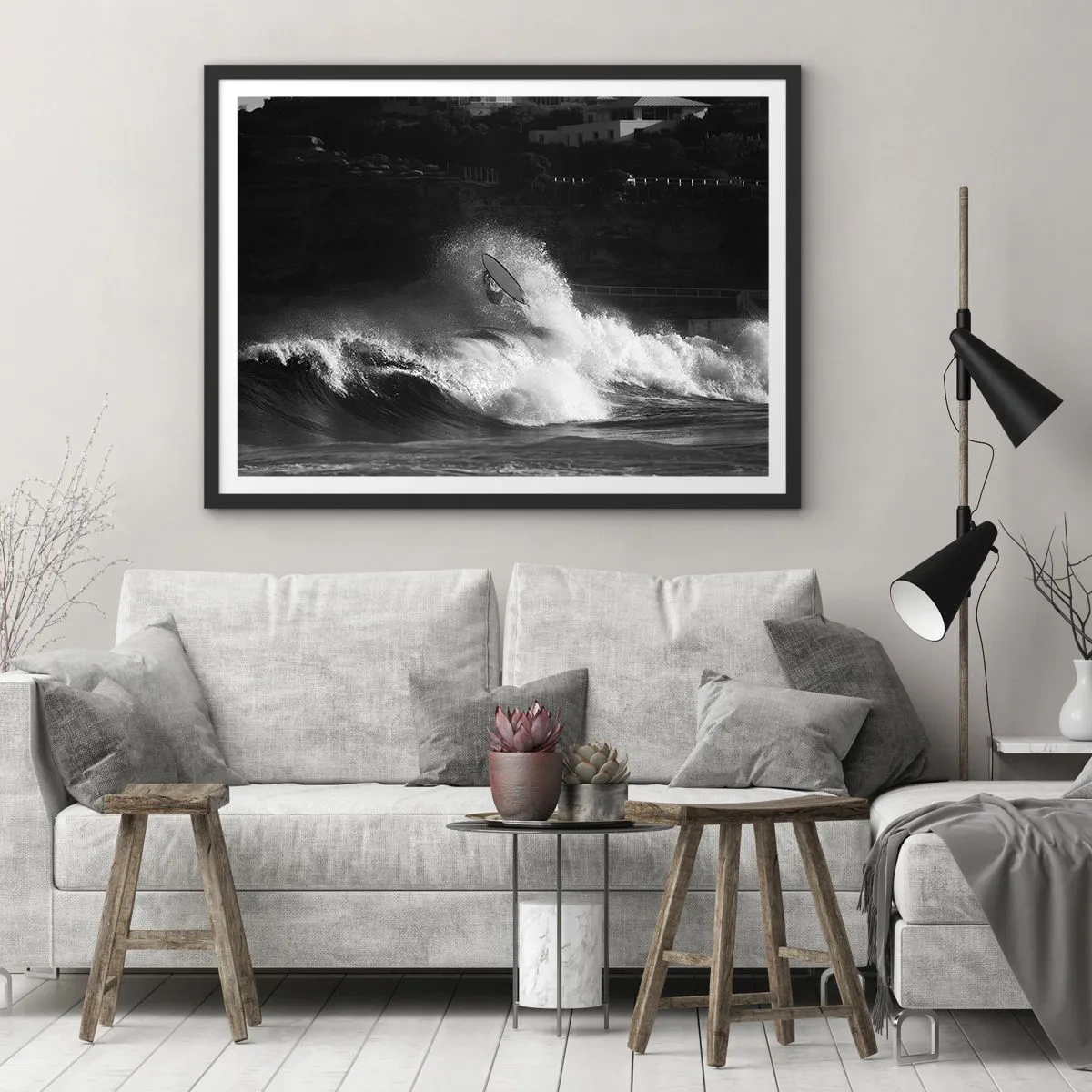 Pôster com moldura preta - Desafio aceito! - 70x50 cm