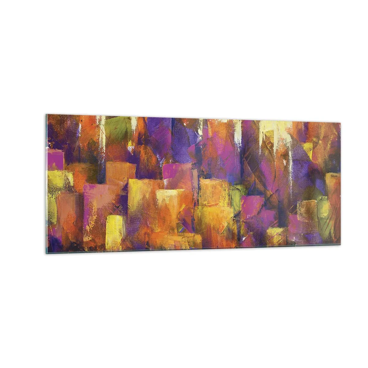 Quadro em vidro - Composição metropolitana - 100x40 cm