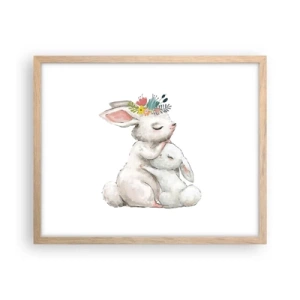 Pôster com moldura de carvalho claro - Nada melhor do que amor de mãe - 50x40 cm