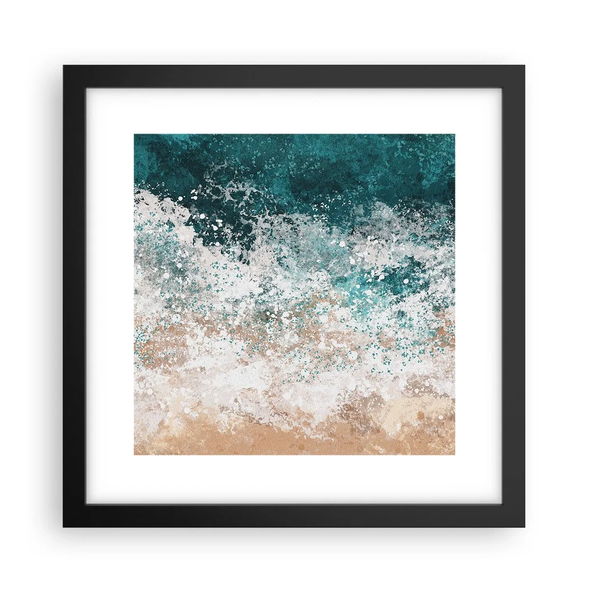 Pôster com moldura preta - Histórias do mar - 30x30 cm