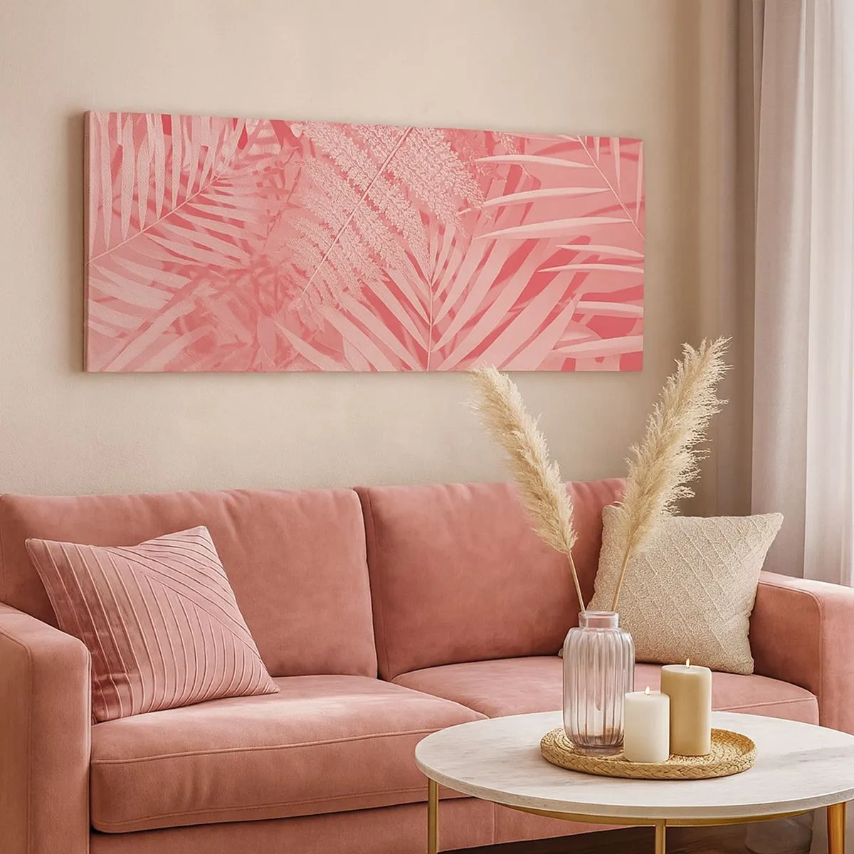 Quadro em tela - Conceito cor-de-rosa - 100x40 cm