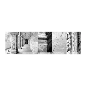 Amostra de Papel de Parede Standard Eco - E para onde...? - Arquitetura, Pedaço, Preto e branco - 100x30 cm