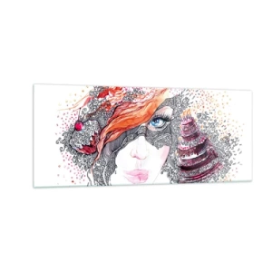 Quadro em vidro - Com ela, todos os dias são dias de festa - 100x40 cm
