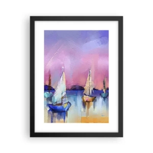 Pôster com moldura preta - Direção: águas largas - 30x40 cm