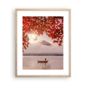Pôster com moldura de carvalho claro - No clima japonês - 40x50 cm