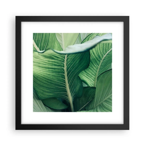 Pôster com moldura preta - Vida intensamente verde - 30x30 cm