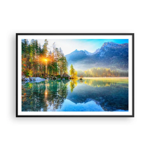 Pôster com moldura preta - Majestade e doçura - 100x70 cm