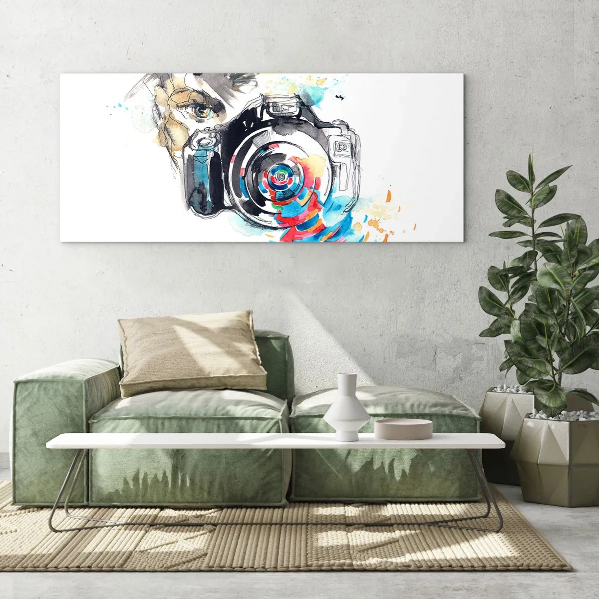 Quadro em vidro - No olho da lente - 90x30 cm