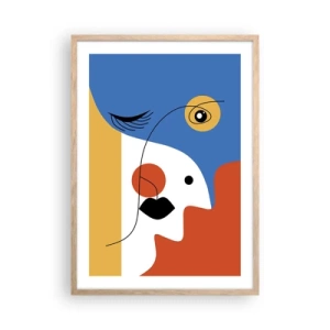 Pôster com moldura de carvalho claro - Retrato desconstruído - 50x70 cm