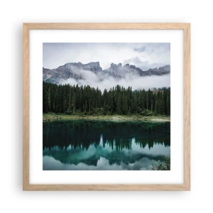 Pôster com moldura de carvalho claro - Calma, silêncio, não vamos acordar a água... - 40x40 cm