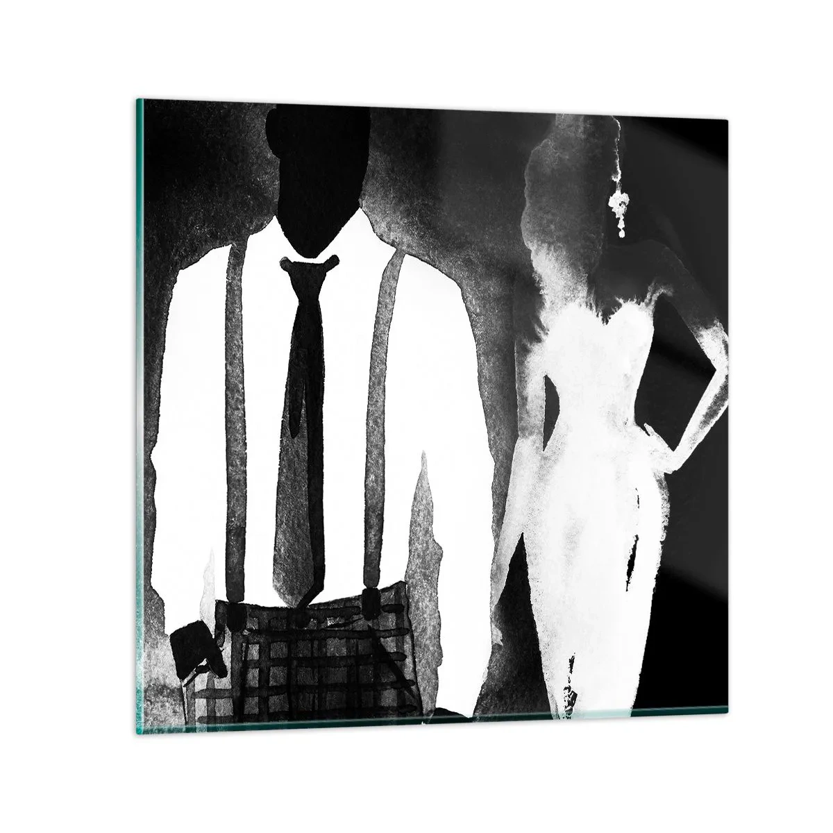 Quadro em vidro - Num clima noir - 70x70 cm