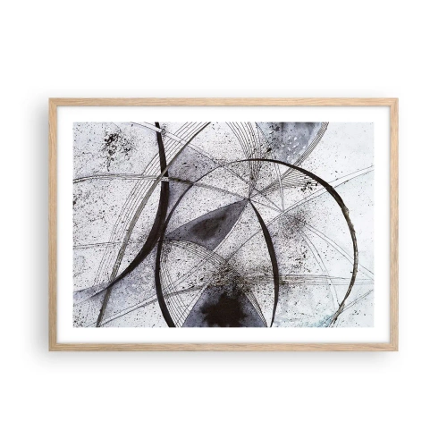 Pôster com moldura de carvalho claro - Fantasia futurista - 70x50 cm