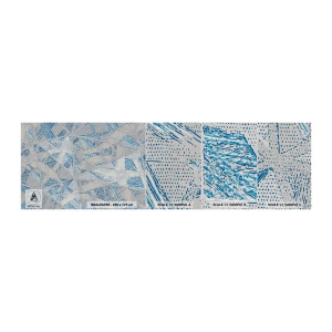 Amostra de papel de parede Premium Canvas - Em um labirinto azul e cinza - Rabiscos, Brilhante, Caos - 100x30 cm