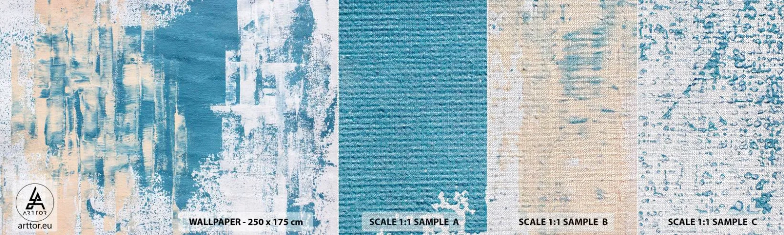 Amostra de papel de parede Premium Canvas - Através da estalactite de gelo - Abstração, Pedaço, Padrão Moderno - 100x30 cm