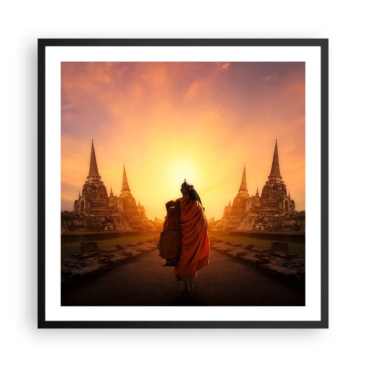 Pôster com moldura preta - Em paz para a eternidade - 60x60 cm