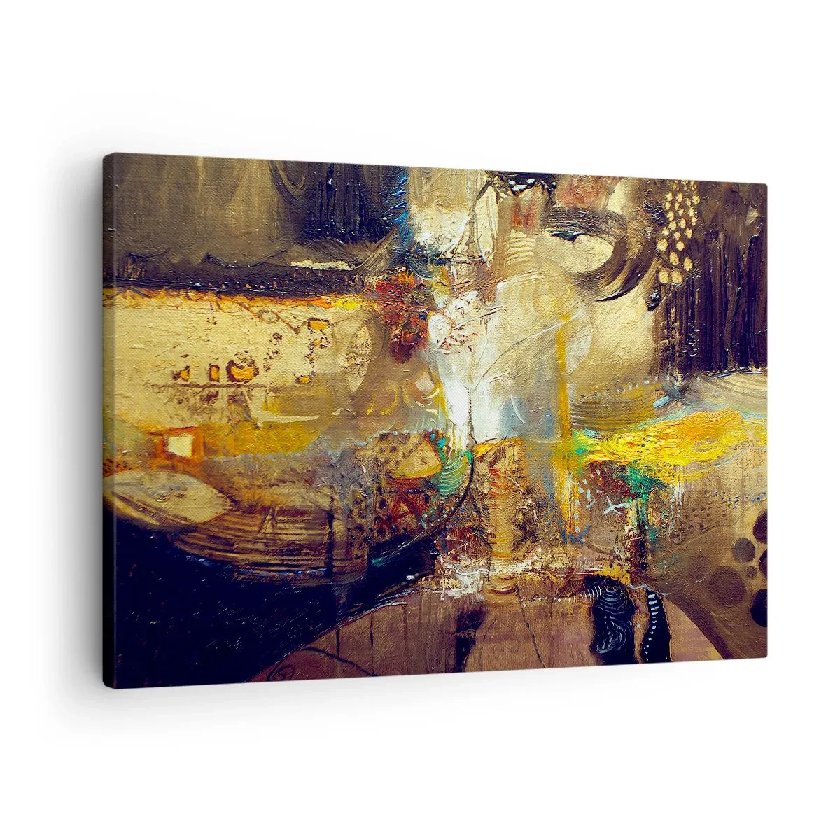 Quadro em tela - Natureza morta abstrata em cores quentes - 70x50cm - Frio, mais quente, quente - Decoração de parede moderna para a sala de estar e quarto ARTTOR
