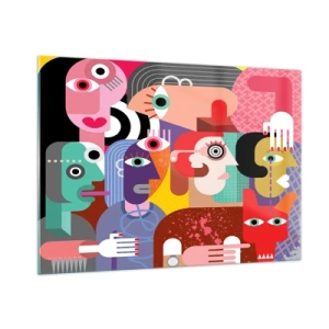 Quadro em vidro - Viemos da parte do Sr. Picasso - 100x70 cm