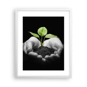 Pôster em moldura branca - Eu amo a natureza, eu a protejo - 40x50 cm