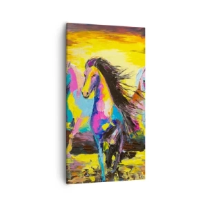 Quadro em tela - Imersos no arco-íris - 55x100 cm