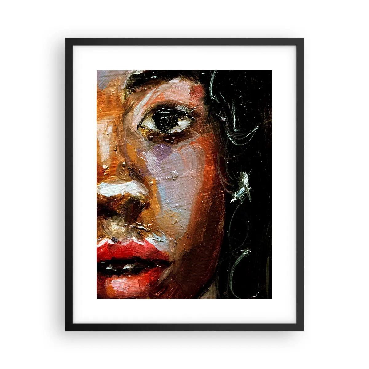 Pôster com moldura preta - Preto e brilho - 40x50 cm