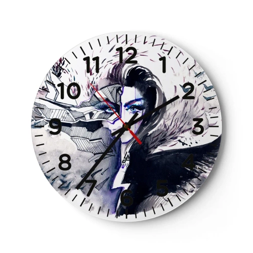 Relógio de parede - Relógio em vidro - Demoníaca e linda - 30x30 cm